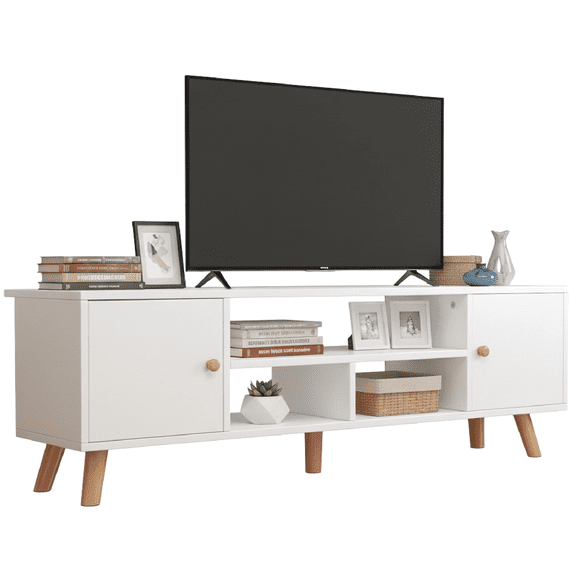 Centro de Entretenimiento Elly Decor Beige 2 Puertas 3 Espacios de Almacenamiento