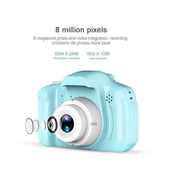 Camara Digital Niños Uso Rudo Full Hd Fotos Video 1080p Azul Genérico WEB.35