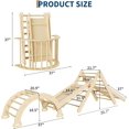 thumbnail image 2 of Set Pikler Triangular 8 en 1 Plegable - Juguetes de Escalada de Madera con Arco, Rampa y Escalera - Gimnasio Interior para Niños Pequeños - Regalo de Navidad para Bebés, 2 of 8