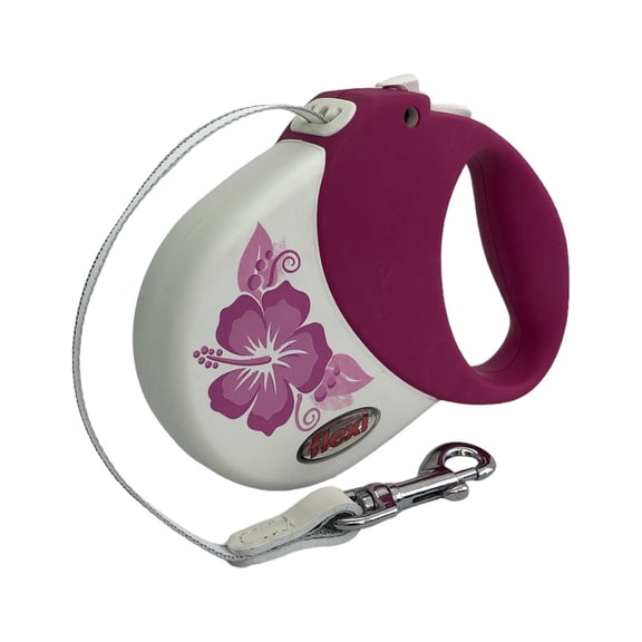 Correa retráctil Flexi Hawaii mediano color lila de 5 metros