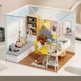 thumbnail image 5 of Estudio de la Sala de Estudio de Madera en Miniatura de la Casa de Muñecas de Diy Dollhouse Con Muebles Para Niños Amigos, 5 of 5