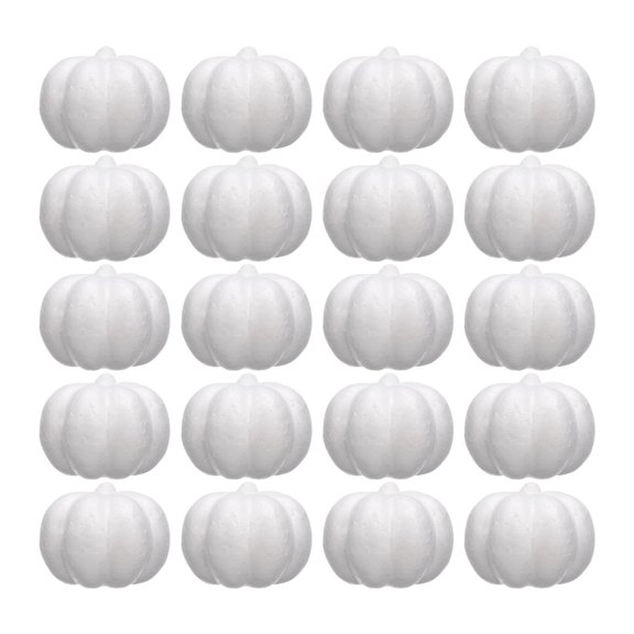 20 piezas de calabazas de espuma de poliestireno, calabazas para tallar y pintar, calabazas artificiales falsas, manualidades para Halloween, bodas al