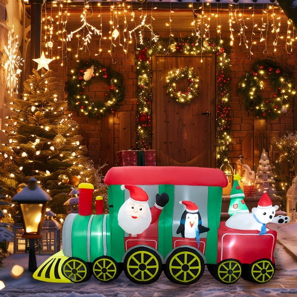 Inflable Navidad Tren Navideño IMAR 2.40 Mts Luz Led
