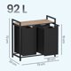 thumbnail image 3 of VASAGLE Cesto para Ropa Sucia con 2 Bolsas Extraíbles y Estante, Marco Metálico, 92 L, 73 x 33 x 72 cm, Negro y Marrón Claro, 3 of 9