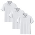 thumbnail image 2 of Conjunto de 3 piezas para niños y niñas: blusa de manga corta, uniforme escolar, camiseta deportiva, suave, transpirable, informal y bonita, como se muestra en la imagen, paquete de 3, de 2 a 15 años., 2 of 5