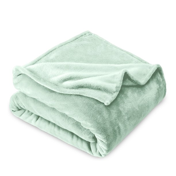 Bare Home Manta de Felpa Polar de 300 G/M², Microfibra Mullida, Suave y Afelpada, Tamaño Twin/Twin XL, Color Menta Primaveral