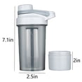 thumbnail image 3 of Protein Shaker Bottle 500ml 17oz | Portable Sports Wobble Cup for Fitness | Leak Proof Flip Top Lid | Mixing Ball & Powder Box | Non-Slip Grip | Food Grade Plastic | Gray | 18x6.5cm, 3 of 7