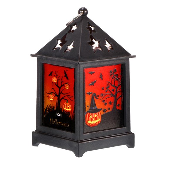 Billuyoard Lámpara de fiesta, farol de Halloween, luz LED, accesorios para festivales, funcionamiento con batería, exquisito tamaño compacto, suministros Iluminación navideña patrón de calabaza
