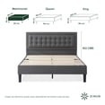 thumbnail image 1 of Base de Cama con Cabecera Matrimonial Zinus Dachelle Tapizada Con Botones Gris Oscuro. Fácil Armado, para Todas las Edades., 1 of 6