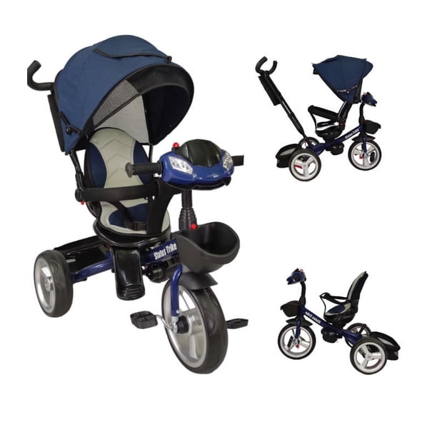 Triciclo para Niños The Baby Shop para bebés, evolutivo Luz y Sonido Azul -