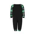 thumbnail image 4 of Pijamas navideños familiares a juego, camisetas de manga larga con estampado de elfos y letras + pantalones a cuadros. Pijama que brilla en la oscuridad., 4 of 8