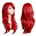 thumbnail image 4 of Peluca roja larga y rizada, universal, transpirable, suave, cómoda, con redecilla para el pelo para Halloween, Navidad, fiesta de cosplay, 4 of 12