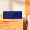 thumbnail image 3 of Despertador electrónico, pantalla LED USB con 2 alarmas con atenuador de repetición Brillo Modo de brillo 5 para personas mayores Oficina en Azul Sunnimix Despertador, 3 of 8