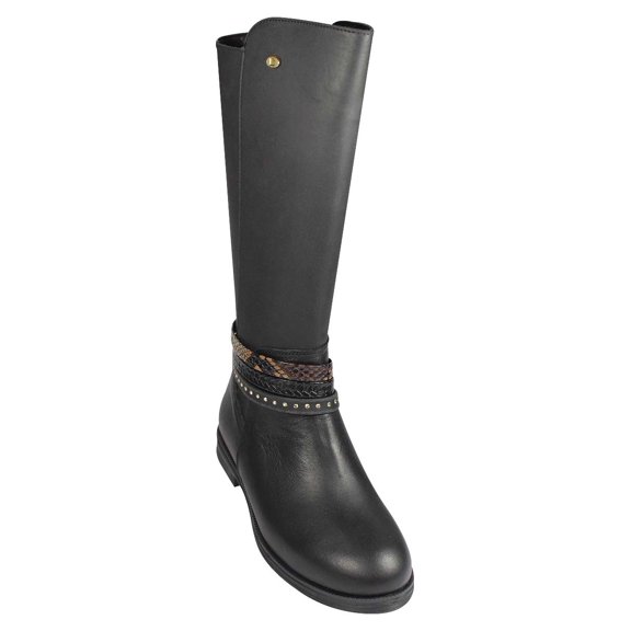 Bota alta coqueta niña negro sintetico 92907a