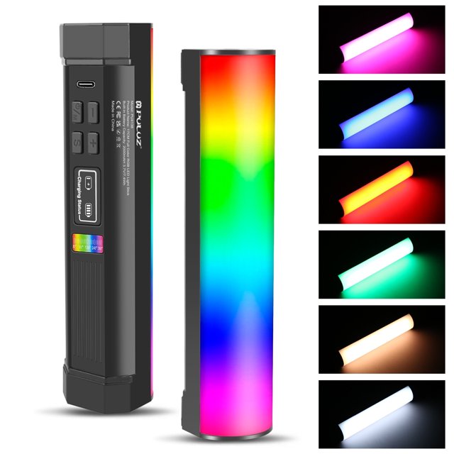 Xihbxyly Barra de Luz Rgb, Modos de Color Ajustables, Lámpara Led Magnética para Fotografía, 21 Efectos de Iluminación, Batería Integrada de 2000 Mah, Diseño Compacto de 17 Cm, Versátil para Fotograf