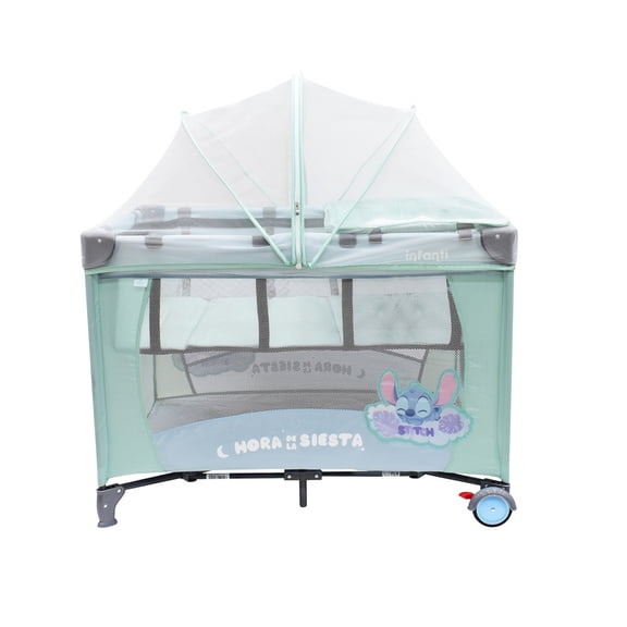 Cuna de viaje Disney Aloha Stich verde