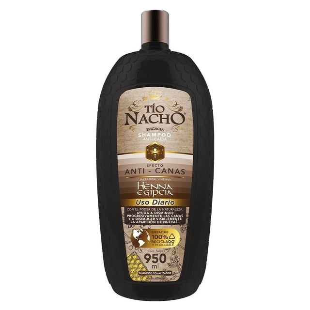 Shampoo tonalizador Tío Nacho anti-caída efecto anti-canas henna egipcia 950 ml
