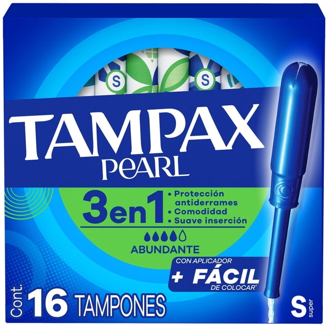 Tampones Tampax Pearl para Flujo Abundante 16 pzas