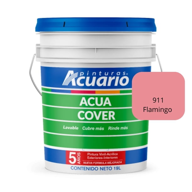 PINTURA VINILICA ACUA COVER COLOR FLAMINGO MATE ACUARIO CUBETA