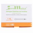 thumbnail image 1 of Sensimedical Jeringa para Insulina 1 ml con Aguja 30G x 13 mm, Caja con 100 Piezas, 1 of 3