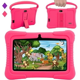 Veidoo Tableta Android para Niños de 7 Pulgadas, Almacenamiento RAM de 2 GB y 32 GB, Tableta de Aprendizaje para Niños, Parental, Tableta para Niños Pequeños con Funda de Silicona (Rosa)