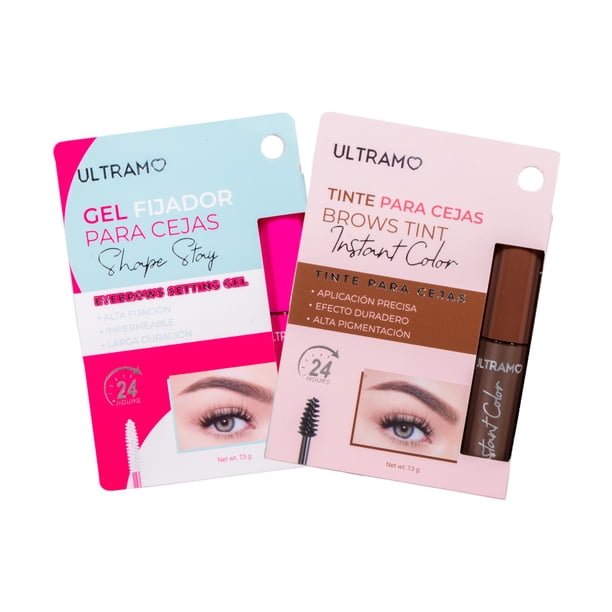 Gel Fijador y Tinte para Cejas de Alta Pigmentación - Efecto Laminado 24 Horas Impermeable y Larga Duración ULTRAMO