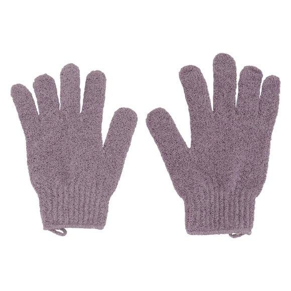 FELTECHELECTR par de guantes exfoliantes de baño de cinco dedos para ducha, sauna, hombres y mujeres (morado)