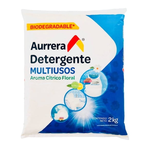 Detergente en polvo Aurrera multiusos 2 kg