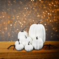 thumbnail image 2 of Matsuzay 7x Artificial Pumpkins Bulk Faux Harvest Centerpiece Fall Wedding For Kits de decoración para fiestas Blanco, 2 of 6