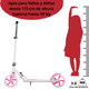thumbnail image 4 of Scooter para Niños Altura Ajustable Ruedas de Goma Freno Trasero Plegable con Correa Apto a partir de 115 cm Soporta hasta 50 kg - Rosa, 4 of 5