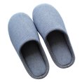 thumbnail image 2 of FELTECHELECTR Pantuflas de invierno a rayas azules para interior de casa, de algodón, para hombre (talla 44-45), 2 of 6