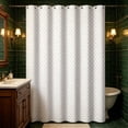 thumbnail image 1 of MTBLYS Cortina de ducha impermeable de poliéster resistente con diseño de gofre | 90x180cm Cortina de baño de color liso para mayor calidez | Beige Blanco Gris, 1 of 6