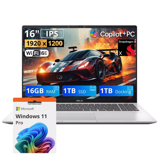 Laptop ASUS Vivobook 16 16 Pulgadas Snapdragon X1-26-100 16GB RAM 1TB SSD Windows 11 Pro