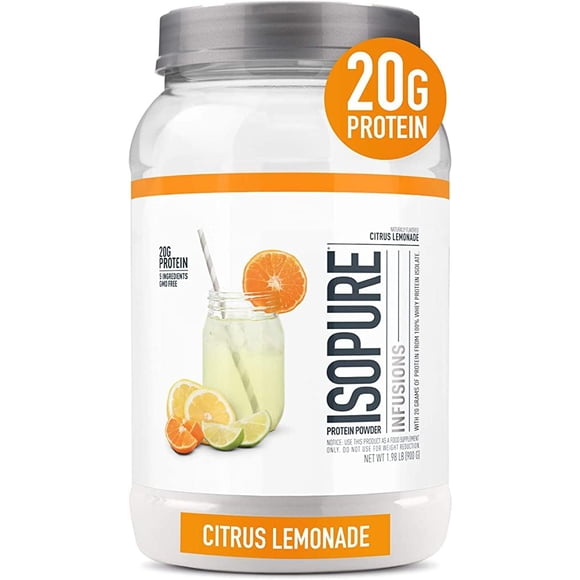 Limonada cítrica isopure Clear Whey Isolate de proteína en polvo
