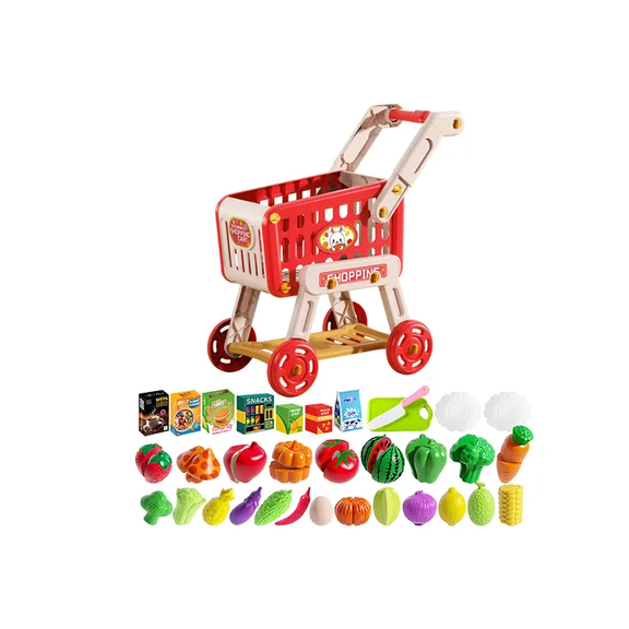 Carrito De La Compra Para Niños, Juguetes, Fruta Y Verdura Xtellar multicolor