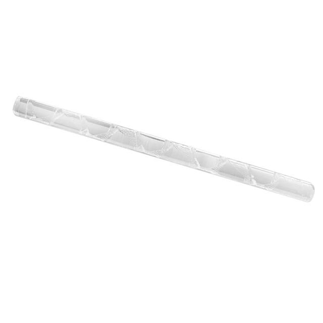 rollo de hojaldre, perfecto para niños y para fondants, masas, tartas y pasteles de arcilla. diamante Rodillo acrílico transparente de 16–17 cm con patrón de diamantes en relieve; vista diagonal sobre fondo blanco, cilindro liso pensado para texturizar fondant, masas y pastas de modelado.