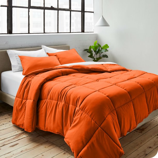 Bare Home Juego de Edredón Alternativo de Plumón 2 Piezas, para Todas las Estaciones, Tamaño Twin/Twin-XL, Color Naranja