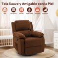 thumbnail image 3 of Korser Sillón Reclinable Giratorio 360°Adultos,Mecedora Pequeña Para Espacios Reducidos,Lino,Marrón, 3 of 6