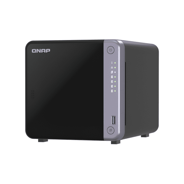 Servidor NAS QNAP 4 Bahías Procesador Quad Core 4 GB RAM negro 16.5