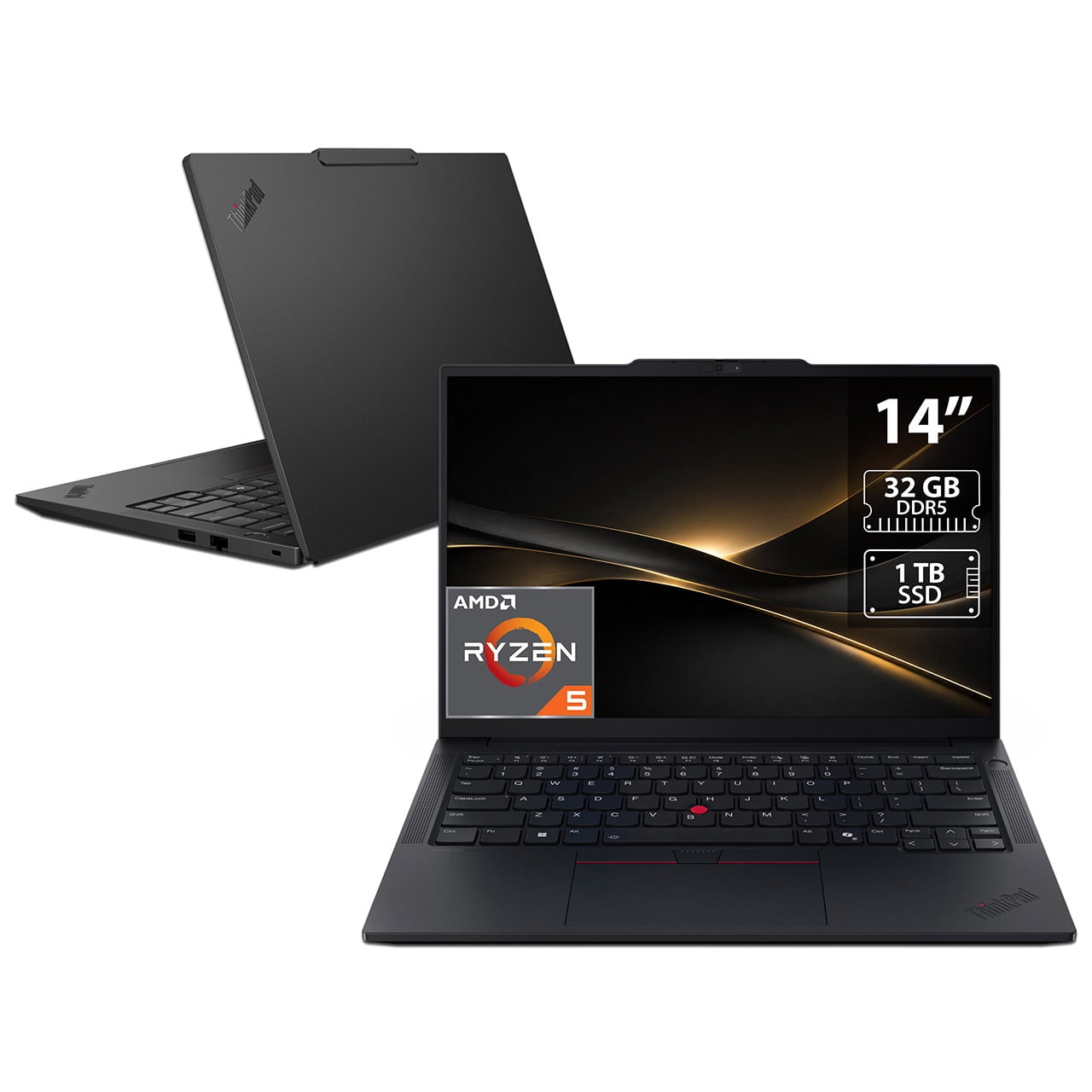 Laptop Lenovo ThinkPad E14 G7: Ryzen 5 220 (hasta 4.9 Ghz), Memoria de 32GB DDR5, SSD 1TB, Pantalla de 14" LED, Video Radeon 740M,  Windows 11 Pro