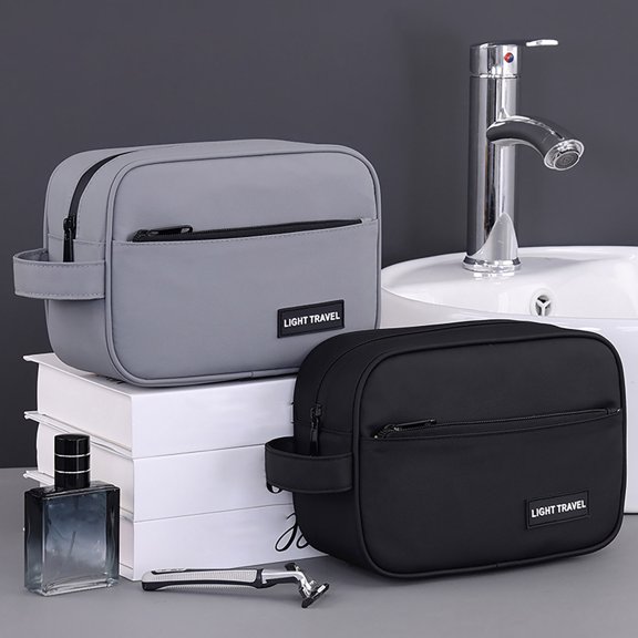 MTBLYS Neceser de viaje para hombre | Kit de aseo portátil de gran capacidad | Organizador de maquillaje de poliéster resistente al agua | Con gancho para colgar