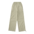 thumbnail image 4 of Odeerbi 5-16 Años Niñas Cargo Pantalones Deportes Pantalones Pierna Ancha Primavera Color Sólido Suelto Pantalones de Trabajo Con Múltiples Bolsillos, 4 of 5
