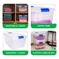 thumbnail image 4 of JOY - Caja de Almacenamiento Apilable, Pack de 2, para Organizador Armario, Juguetes, Ropa, con Broche y Tapa Duradera, 24 Litros de Capacidad, Plástico Libre de BPA, Transparente, 4 of 6