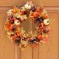 thumbnail image 4 of Decoración de corona de calabaza de otoño de 40 cm para puerta interior exterior de hotel Halloween, 4 of 9