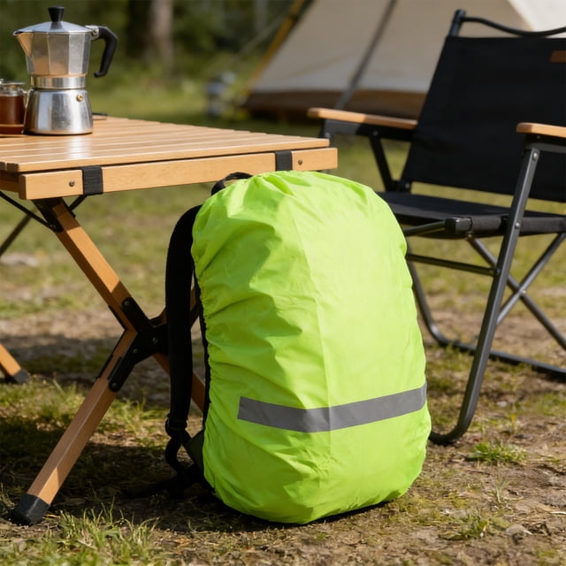 Funda impermeable para mochila | Protector de mochila para exteriores | Funda antipolvo e impermeable con franja reflectante | Protección nocturna para senderismo, camping, viajes, transporte escolar
