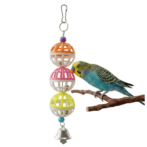 Redkite Juguete 3 Balls para Aves Pequeñas y Medianas Colgante con Piezas Móviles y Sonido Estimulación Mental y Actividad Física Material Resistente