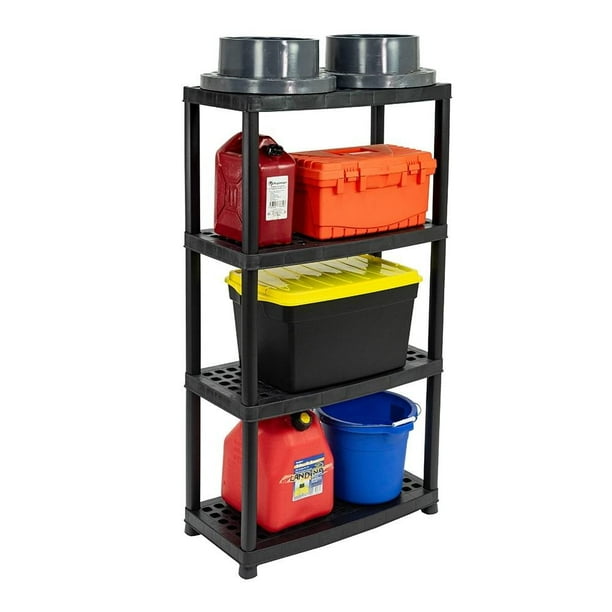 Estante Polycar Modelo Organizer 4N/N Ventilado, color negro