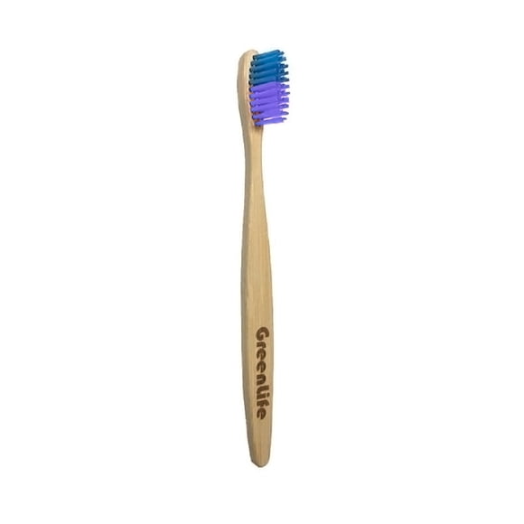 Cepillo Dental VentDepot Sport Collection Ecológico Cerda Regular Mango de Bambú Doble Color