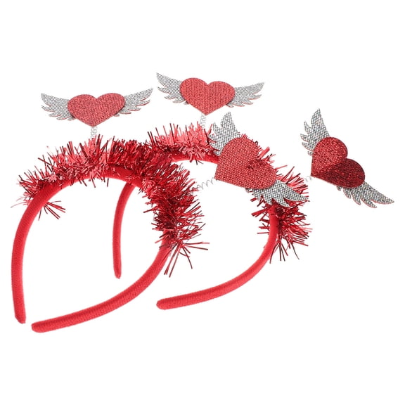 LABSERRON 2Ud Diadema De San Valentín Roja Con Detalles Para Fiestas Cumpleaños Y Escénicas