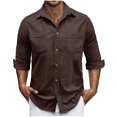 thumbnail image 2 of pstuiky Camisas suaves de manga larga para hombre, Cárdigan con capucha y manga larga para hombre, informal, de color liso, con bolsillos dobles y cremallera top de hombre l, 2 of 7